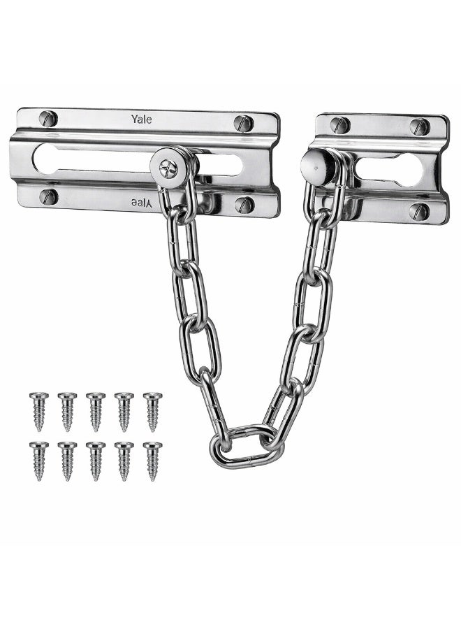 ييل Yale P-1037-CH Door Chain – 6 Inch (15 cm), Polished Chrome Finish - Image 1